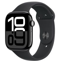 APPLE WATCH SERIES 10 GPS 42MM JET BLACK ALUMINIUM CASE WITH BLACK SPORT BAND - M/L