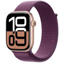APPLE WATCH SERIES 10 GPS 46MM ROSE GOLD ALUMINIUM CASE WITH PLUM SPORT LOOP